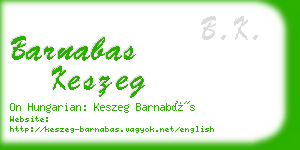 barnabas keszeg business card